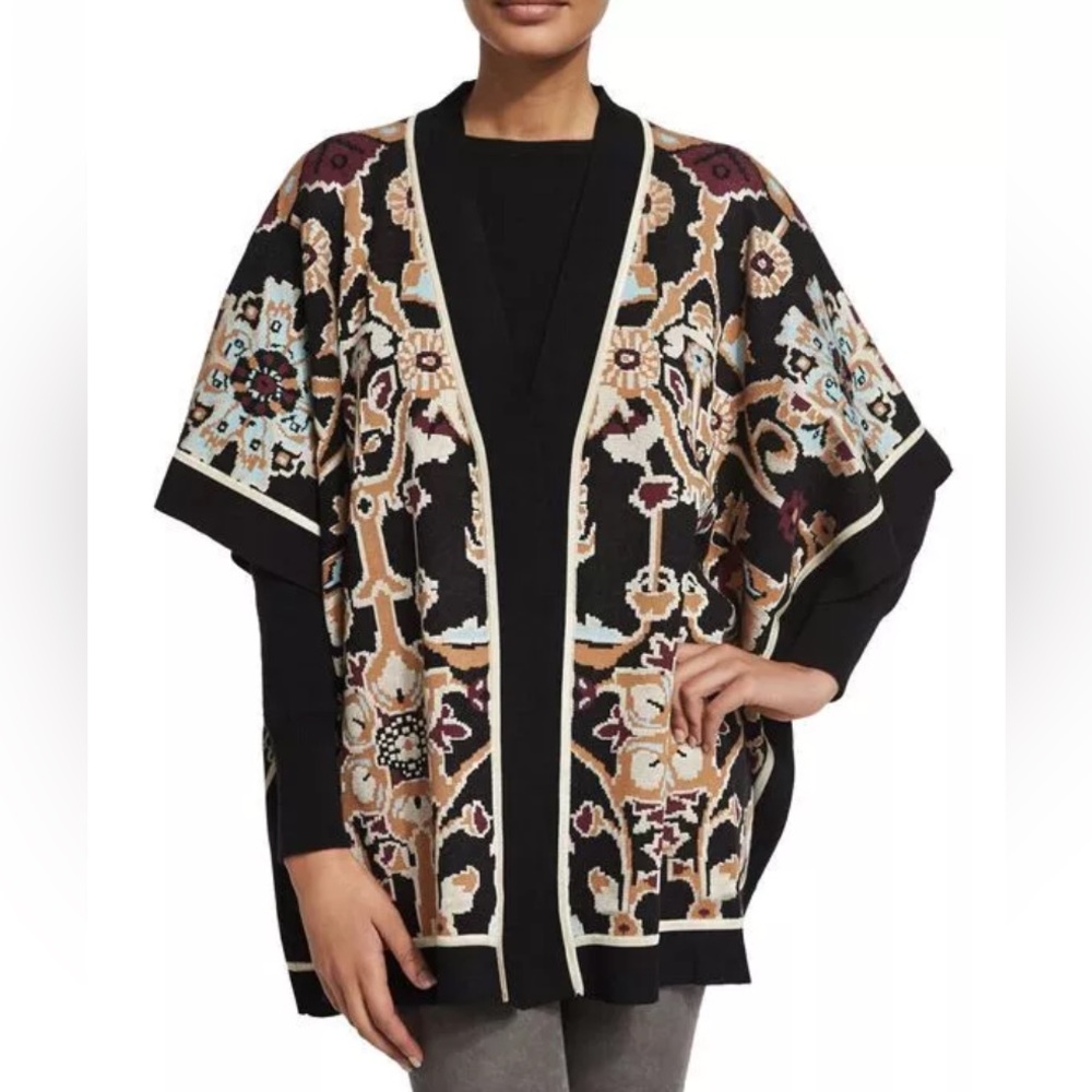 Ronny Kobo Sweater Womens Kimono Tapestry Jacquard Rabina Oversized Cardigan